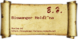 Biswanger Heléna névjegykártya